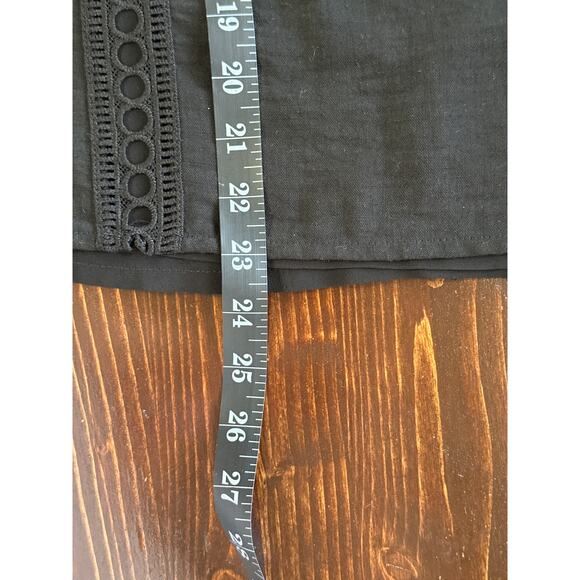 TUCKERNUCK Eyelet Jane Blouse Top M Black Bishop Sleeve Sheer Layer Coquette - Picture 13 of 14